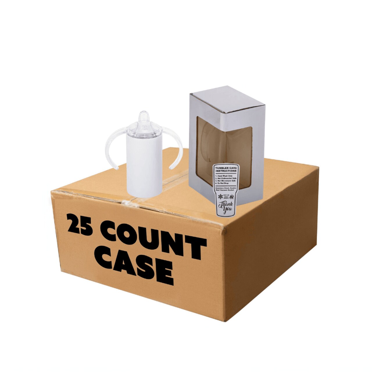 Makerflo 12 oz Straight Sippy Sublimation Blank Tumbler with Lid and Straw - Pack of 25 | Craft-Ready for DIY Gifts & Personalization (Sublimation, Epoxy, UV DTF, Vinyl, and Laser Engraving)